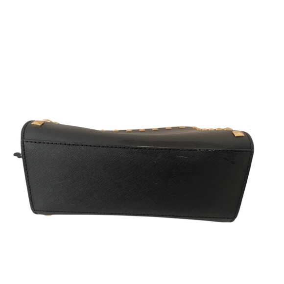 Michael Kors Selma black gold studded leather crossbody bag USED LIGHTLY - Picture 7 of 7